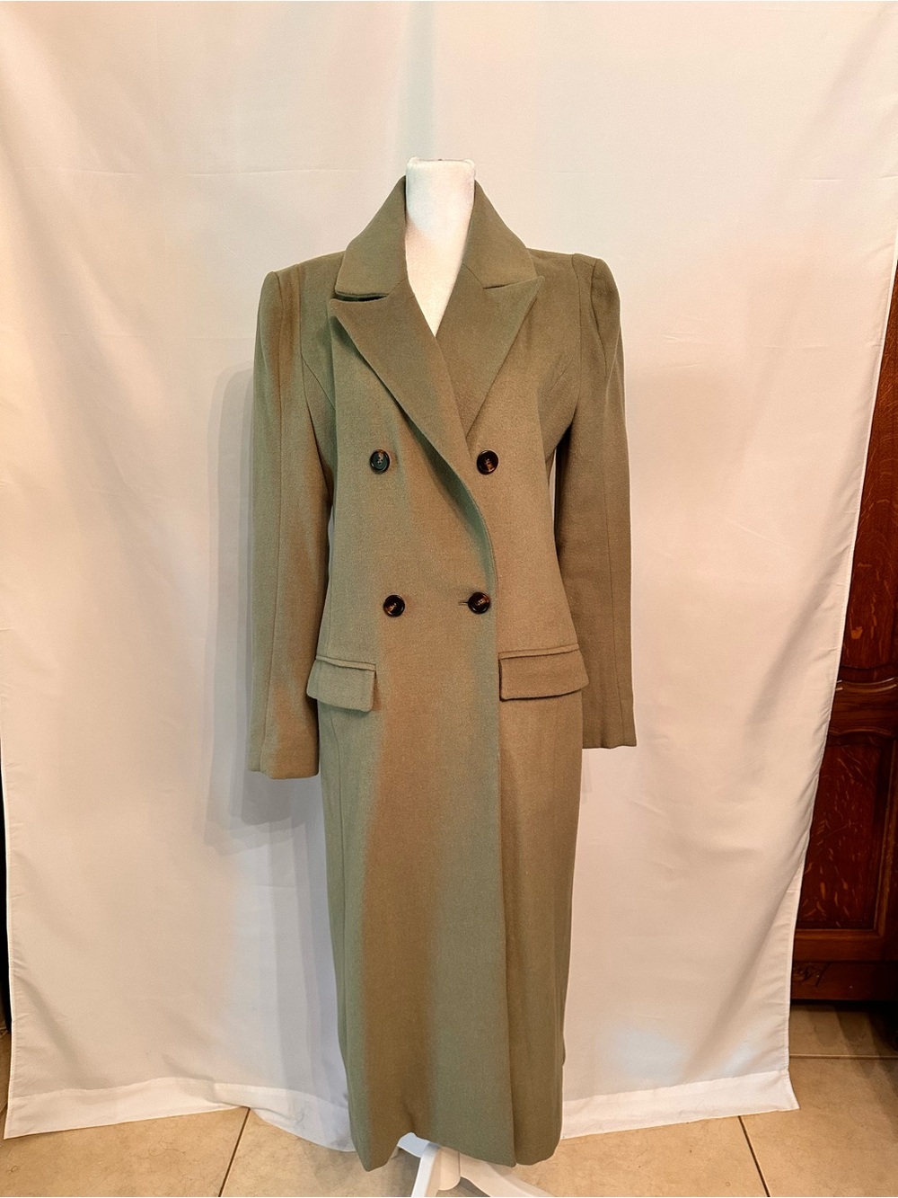 Something Navy Satin-Lined Coat in Champagne